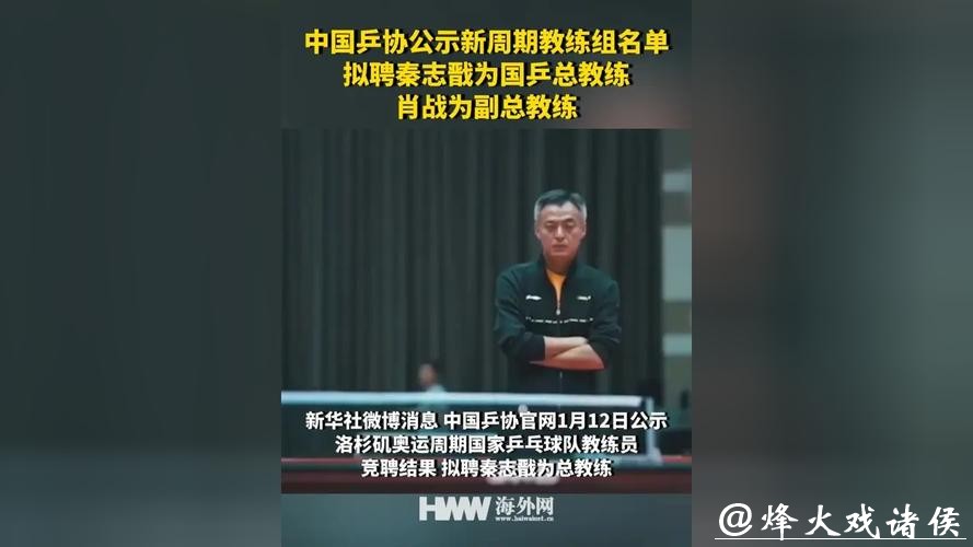 中国乒协公示国乒教练组名单 拟聘秦志戬为总教练 中国乒协公示国乒教练组名单 拟聘秦志戬为总教练